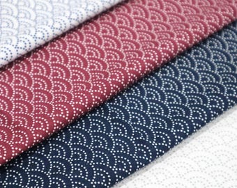 Japanese Wave Cotton Fabric - Dotted Print, Quilting Fabric by Yard