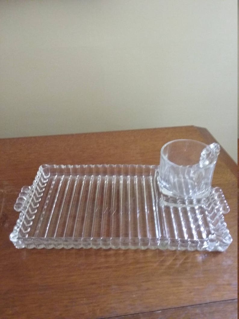 Hazel Atlas/Clear Glass Hobnob Snack Tray with 3 Compartments | Etsy