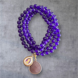 108 Beads Mala Necklace with Thai Buddha Pendant