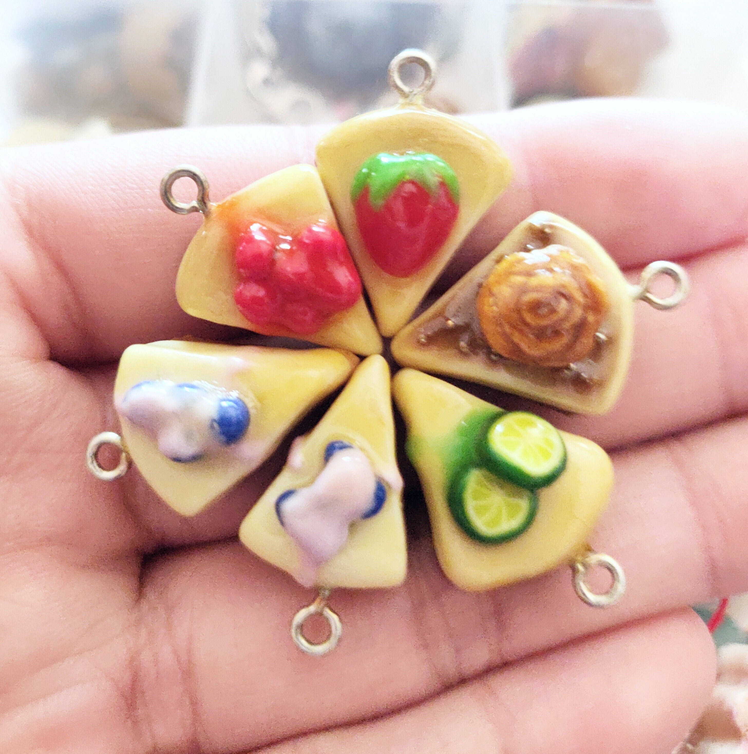 Cheesecake Polymer Clay Charm Keychain Miniature Food Jewelry Etsy
