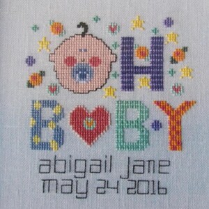 Cross Stitch Personalized Baby Sampler