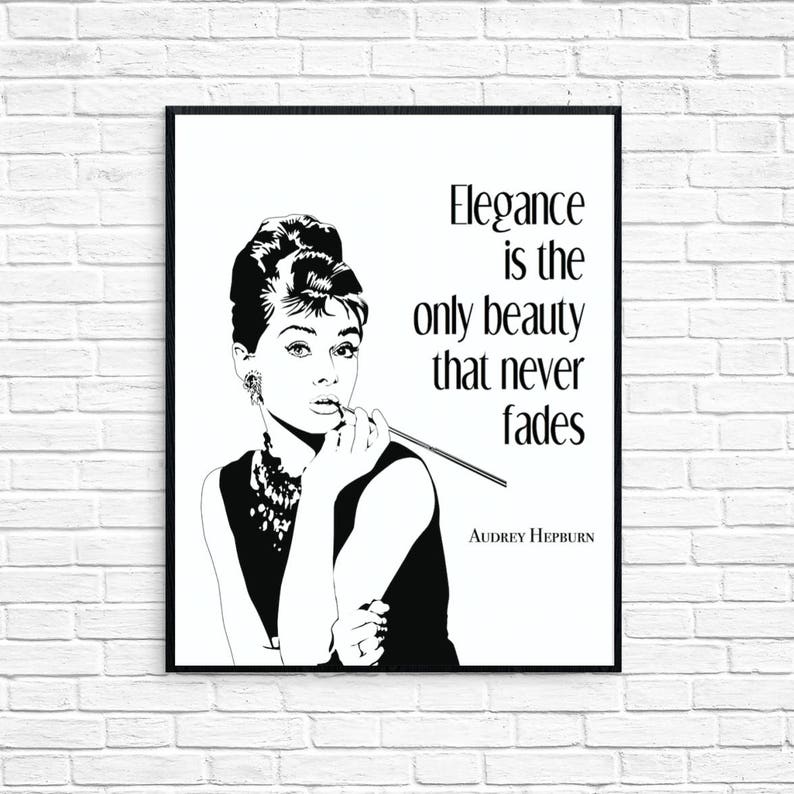 Audrey Hepburn wall art Audrey Hepburn quote Fashion wall Etsy