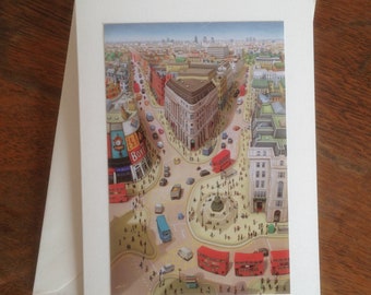 Piccadilly Circus - Greeting Card - London Art - London print