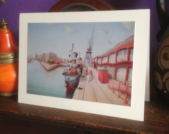 Princes Wharf, Bristol - Blank Greeting Card - Bristol Print - Bristol art - Bristol City Docks