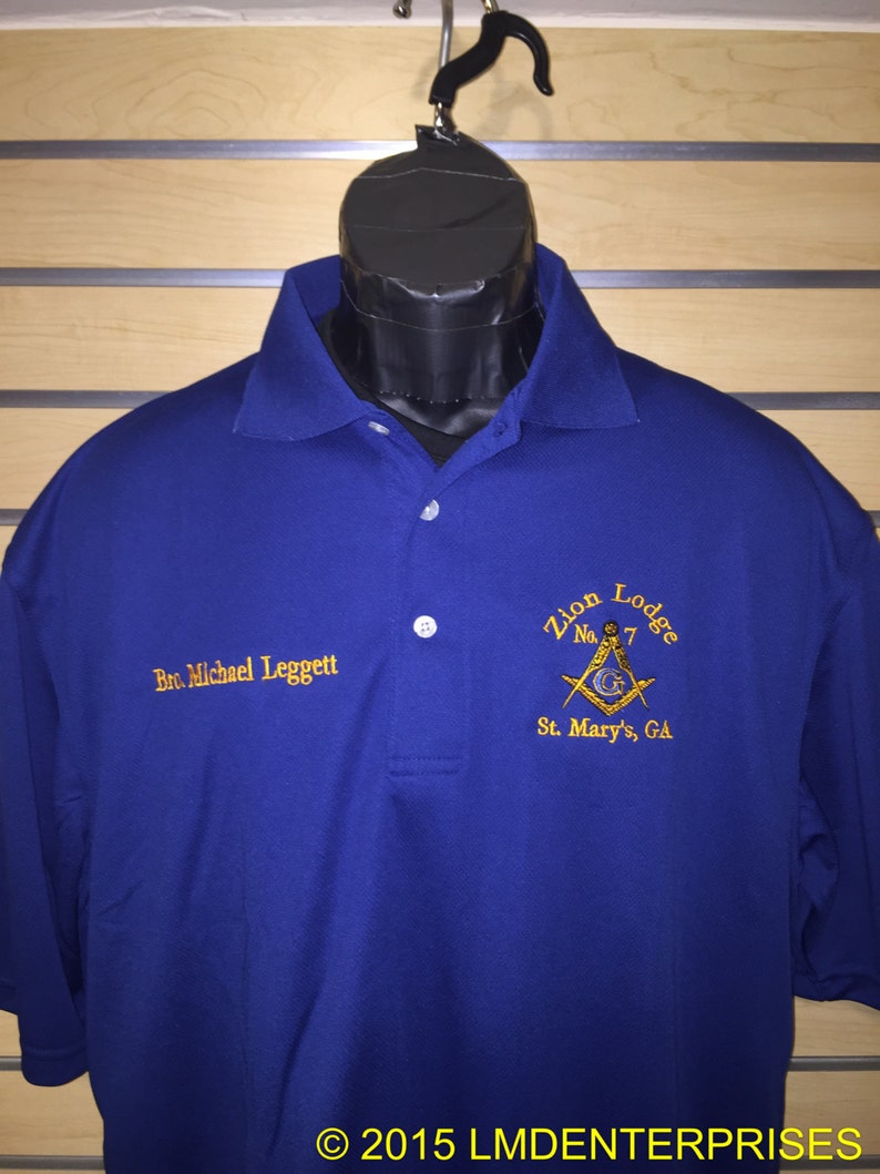 Custom Embroidered 100% Polyester Polo Shirt size Sm-4xl Masonic Polo Shirt FREE STANDARD SHIPPING image 2