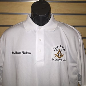 Custom Embroidered 100% Polyester Polo Shirt size Sm-4xl Masonic Polo Shirt FREE STANDARD SHIPPING image 1