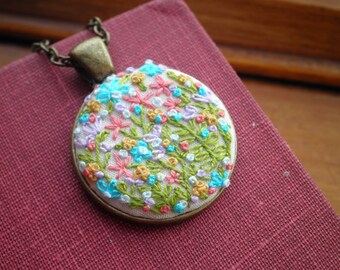 Floral Embroidery Necklace