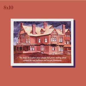 8x10 Haunted House Art Print