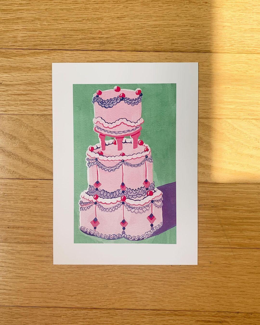 5x7 Vintage Stacked Cake Print - Etsy