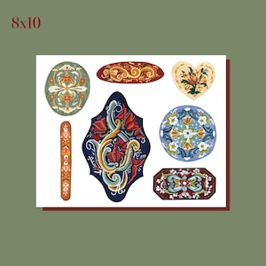8x10 Rosemaling Norwegian Art Print