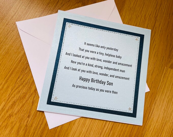 Birthday Card for Grown up Son Precious Son's Birthday Etsy UK