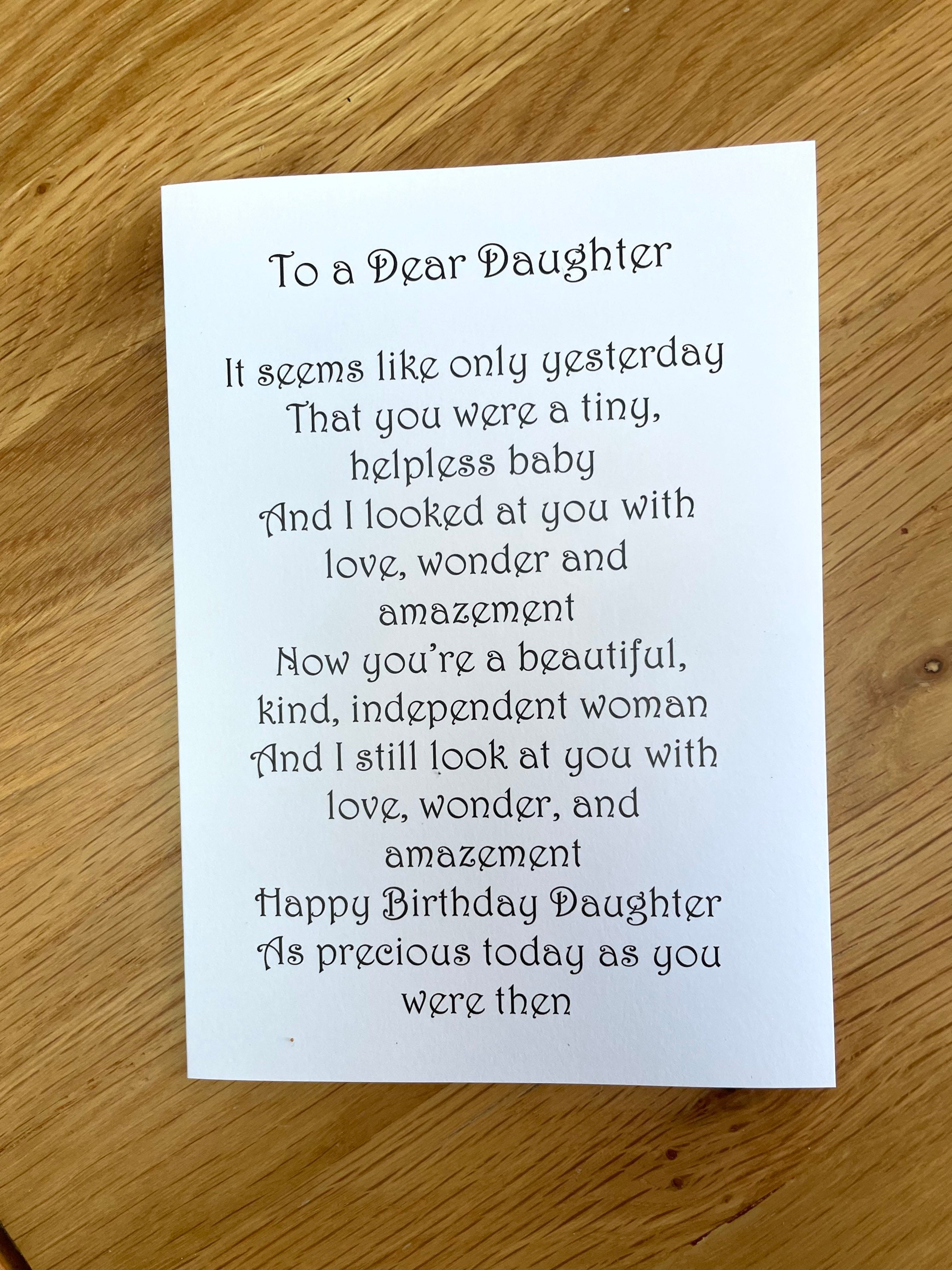 Kaart Voor Volwassen Dochter Speciale Verjaardag Van Dochter - Etsy België