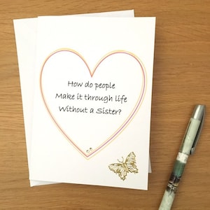 Card for sisters, handmade sisters birthday card, sisters day, special sister