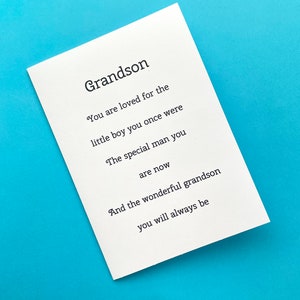 Karte für erwachsenen Enkel, Geburtstag eines besonderen Enkels oder einfach nur so, mit optionaler Personalisierung und Andenken/Wallet-Karte