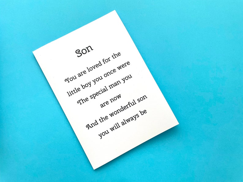 Carte Pour Le Fils Adulte Anniversaire Special De Fils Carte Etsy Carte Pour Le Fils Adulte Anniversaire Special De Fils Carte Etsy