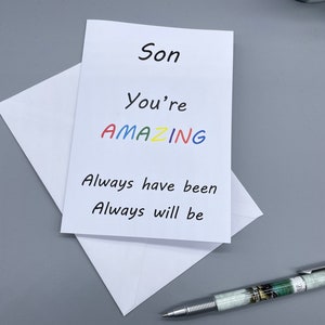 Vous êtes incroyable fils, anniversaire spécial fils, carte d'anniversaire pour fils, juste parce que la carte pour fils adulte, peut être personnalisée carte pour fils