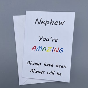 Carte Neveu, vous êtes incroyable, spéciale anniversaire de neveu, juste parce que la carte pour neveu adulte, peut être personnalisée carte pour neveu
