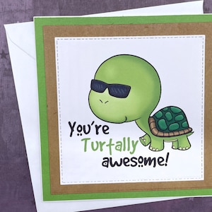 Tarjeta de cumpleaños divertida de animales, tarjeta de bromas para la persona increíble en tu vida, linda tarjeta de tortuga, adecuada para todos, cualquier ocasión.