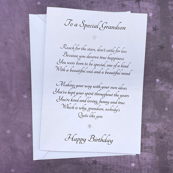 Grandson Poem - Etsy