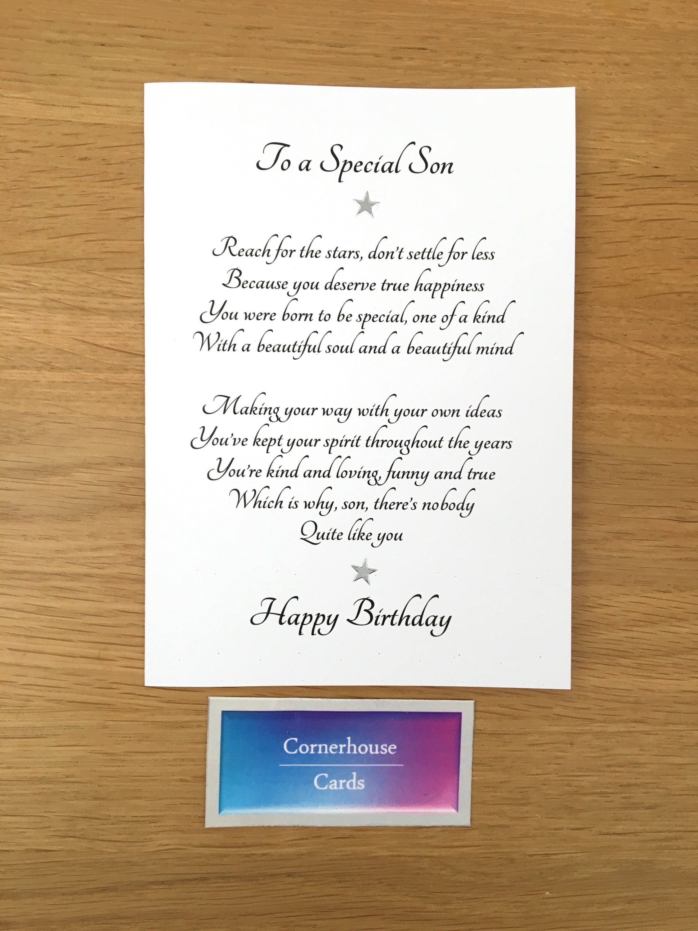 Card For Adult Son Special Sons Birthday Birthday Card For