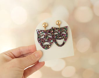Mardi Gras Earrings | Glitter Earrings | Mardi Gras Collection