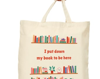 Bolsa de algodón para amantes de los libros: regalo con temática de biblioteca