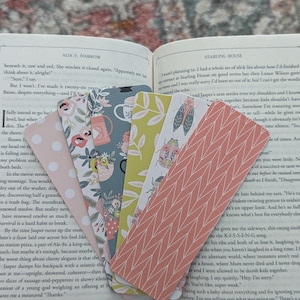 Whimsical Bookmarks Handmade Cardstock Bookmarks Laminated Bookmarks Double Sided Bookmark Book Club Gift For Her