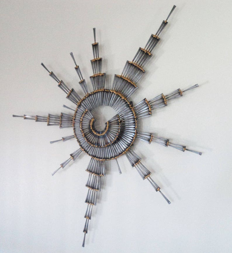 SIRIUS Brutalist Metal Mid Century Wall Sculpture Hand Made by Etsy