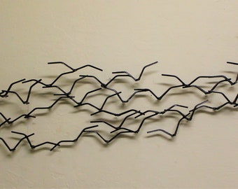 By Corey Ellis Mid Century Modern Abstract American Hand Made 61" Steel flock Bird Sculpture