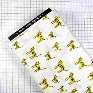 Catnap by Alexia Marcelle Abegg for Ruby Star Society ~ RS4132 11 Citron - TIGER STRIPES ~ By The Continuous Half Yard