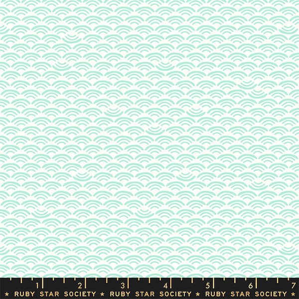 KOI POND by Ruby Star Society for Moda ~ RS1042-19 Mint - Smile and Wave ~ By The Continuous Half Yard
