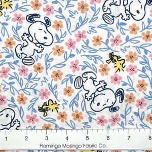 Springs Creative "Snoopy & Woodstock" 80646-A62028 Floral Folic  ~ By The Continuous Half Yard