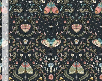 Dear Stella "Moon Garden" - STELLA-D3344  MIDNIGHT ~ Moon Garden Main ~ By The Continuous Half Yard