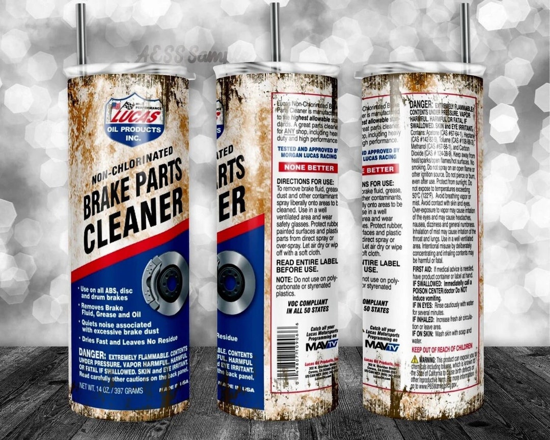 Lucas Brake Parts Cleaner Mechanic Inspired Tumbler Design for 20oz