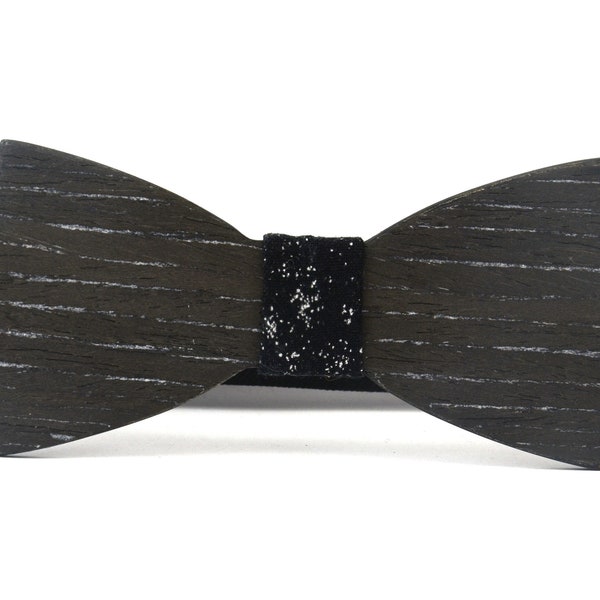 Wooden bow tie "SILVER",bowties for men,wood bow tie,handmade,black bow tie,wood tie,black wooden bow tie,papillon legno,wooden bow ties