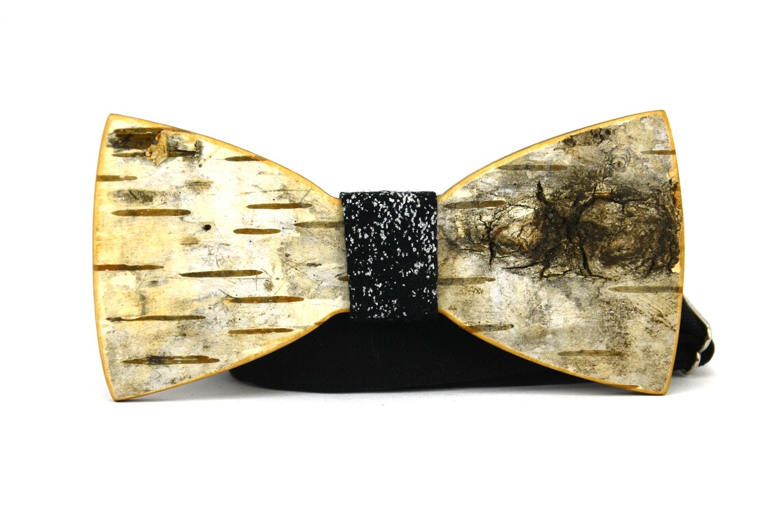 Wooden Birch Bow Tiebirch Barkhandmade Bow Etsy