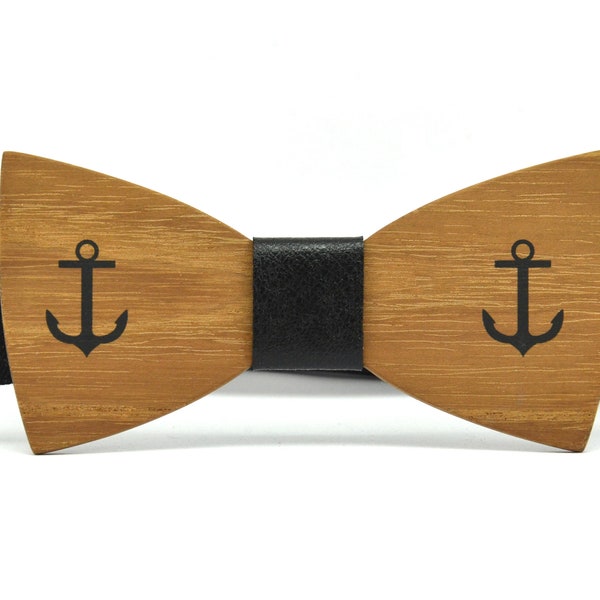 Wooden bow tie Anchor,Wooden bowtie,Wood bowtie,Red wood bowtie,Mens necktie,Houten vlinderdas Ankers,Bow Ties,Noeud papillon en bois