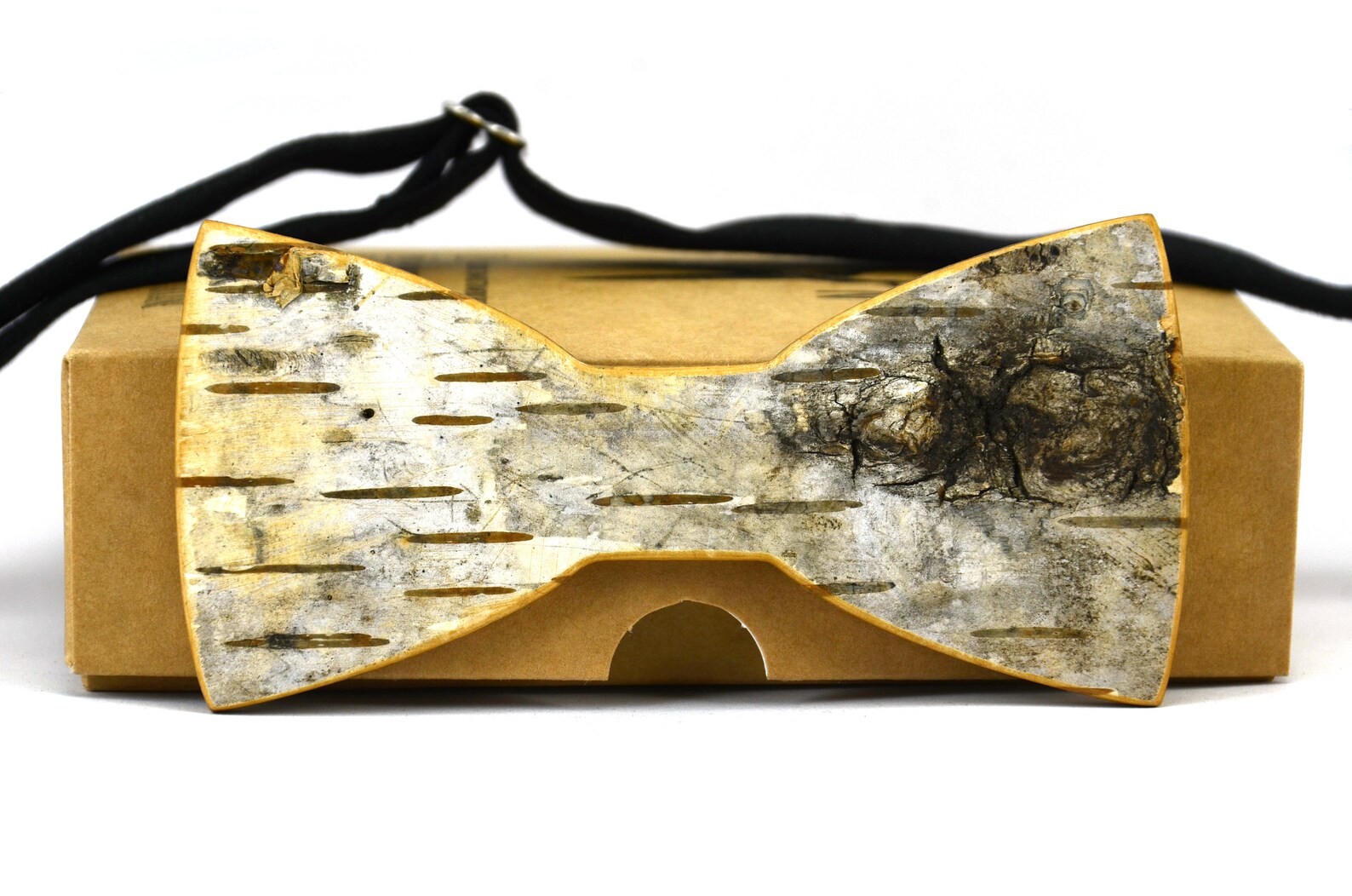 Wooden Birch Bow Tiebirch Barkhandmade Bow Etsy