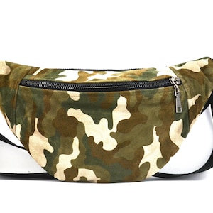 3D Camouflage Gürteltasche, Wildleder Tasche,grüne Gürteltasche, Festival Tasche, Reisetasche, Lustige Tasche, Öko-Gürteltasche