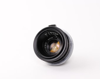 Wide lens Jupiter 12 black f2.8 35mmContax mount with case and caps