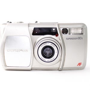 Vintage Olympus Superzoom 80s point and shoot compact 35mm film camera