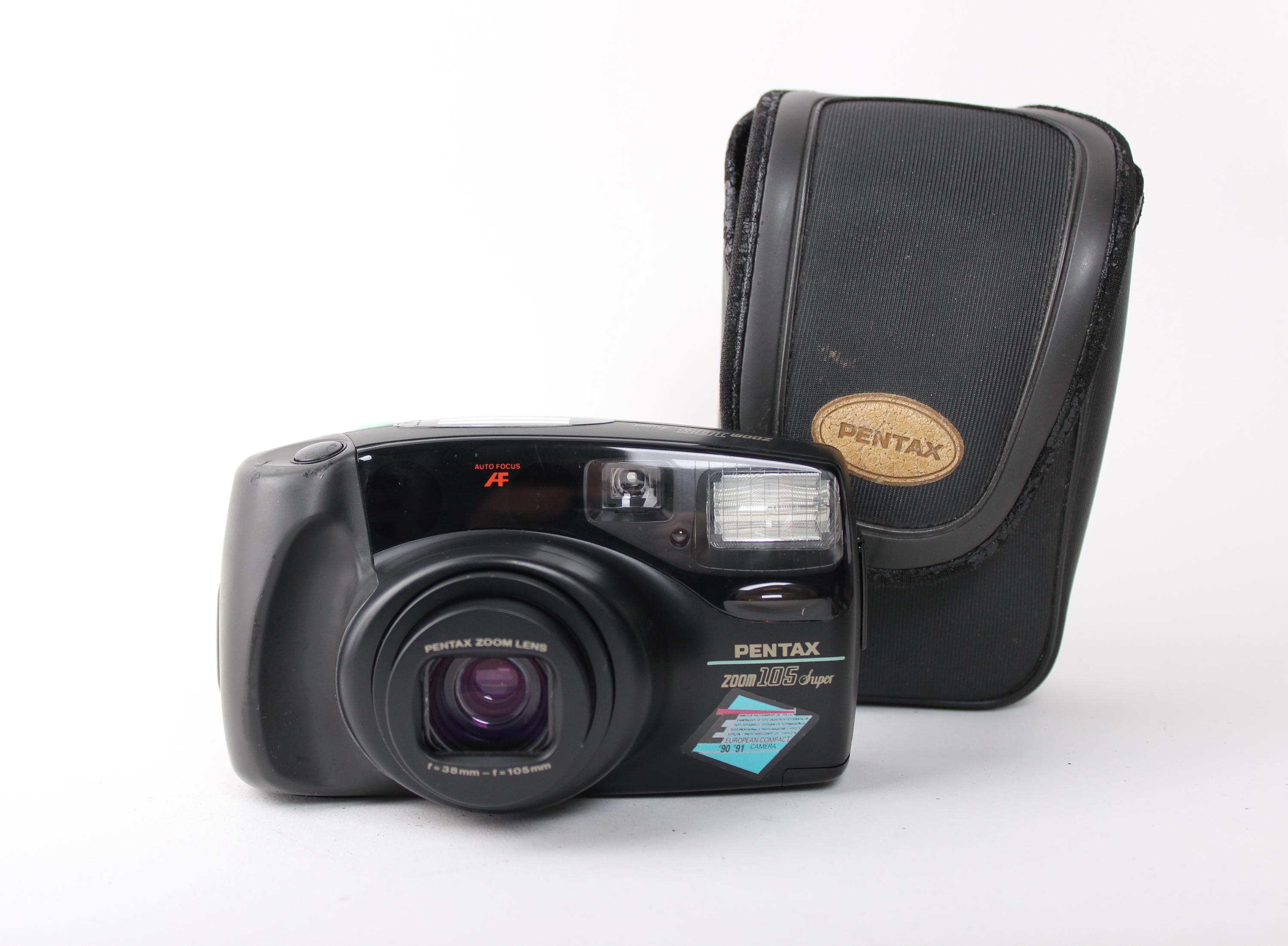 Appareil Photo Argentique Vintage Pentax Zoom 105 Super (1990) - Pour Pièces Détachées Ou Décoration - Noir