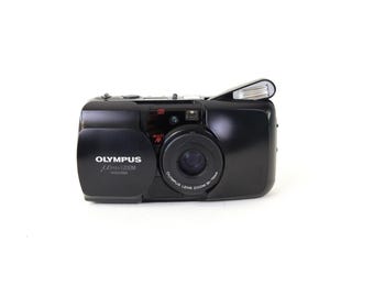 Olympus Mju Zoom Black 35mm Film Camera Vintage Point and Shoot Compact Analog Camera Flash NOT Working