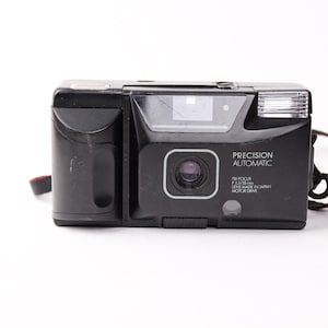 Vintage Precision Automatic 35mm Point and Shoot Film Camera with Built-in Flash