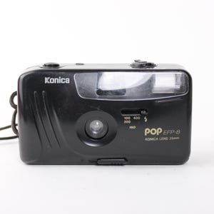 Vintage Konica Pop EFP-8 Black Point and Shoot Camera - Classic 1980s Film Photography