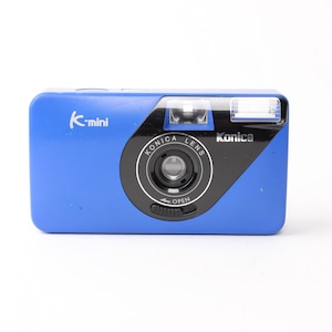 Vintage Konica K-Mini Blue 35mm Film Camera - Retro Point and Shoot