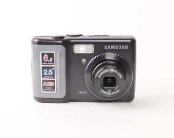 Cámara digital vintage Samsung D60 de 6 MP con zoom óptico de 3x: estilo retro Y2K