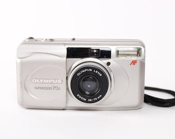 Olympus Superzoom 70G compact 35mm film camera vintage point and shoot FLASH DOESN&#39;T WORK!