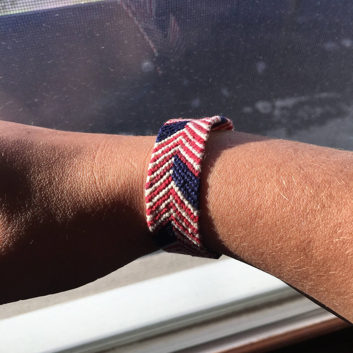 Vintage Colored American Flag Friendship Bracelet with Bronze Etsy