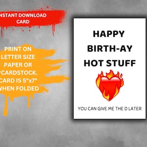 Birthday Card, Funny Birthday Card, Birthday Card for Him, Digital, Printable Birthday Card, Download, Instant Print